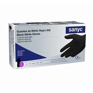 Sanicen Guantes de Nitrilo Sanyc Negro Talla Pequeña