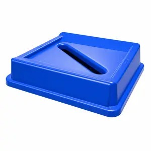 TAPA AZUL CONTENEDOR CUADRADO 132L GRIS 49X49X70CM