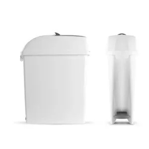 Contenedor higiénico con tapa con apertura oscilante, pedal, tensores para bolsa y porta-desodorante