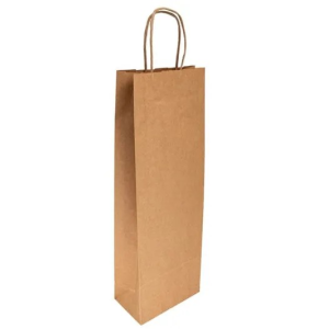 BOLSAS SOS CON ASAS 1 BOTELLA 100 G/M2 14+8x40 CM NATURAL KRAFT