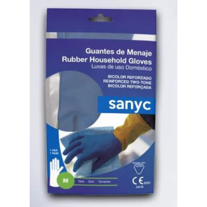 GUANTE LATEX BICOLOR REFORZADO SANYC T/M