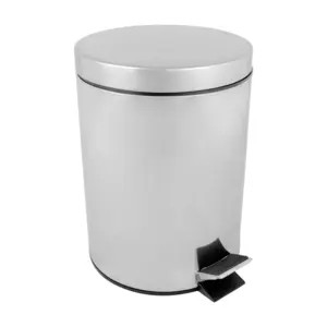 CUBO PEDAL CON RECEPTÁCULO INTERIOR 5 L Ø 20,5x28 CM PLATEADO INOX