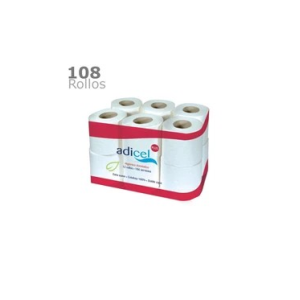 Higiénico Doméstico Adicel 25M 2C F/108R, papel higiénico de doble capa con 25 metros