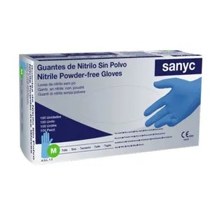 GUANTE NITRILO AZUL SANYC 5,5 GR T-L 100U