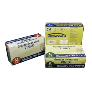 GUANTES VINILO POLVO T/S 100U