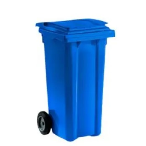 CONTENEDOR AZUL CON RUEDAS 120L