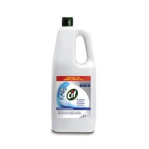 Detergente en crema para uso en superficies duras del baño y la cocina.