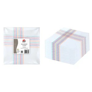 Paño cocina blanco con rayas, 56X55CM 12U
