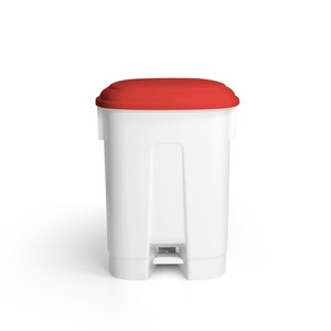 PAPELERA CON PEDAL 60L.+TAPA ROJA