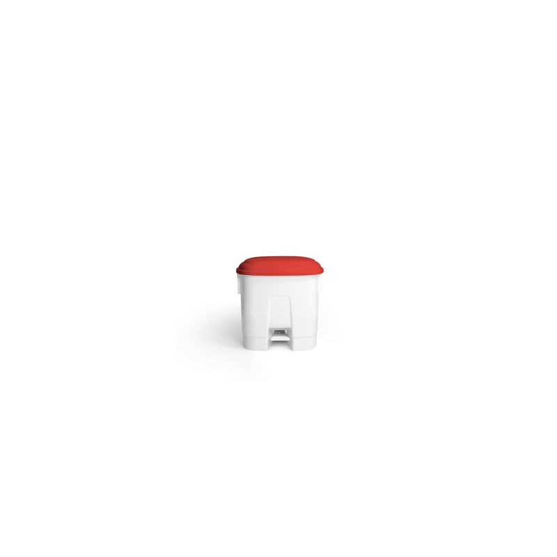 PAPELERA CON PEDAL 30L.+TAPA ROJA