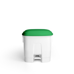 PAPELERA CON PEDAL 30L.+TAPA VERDE