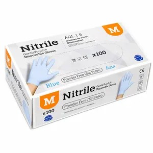 GUANTES NITRILO AZUL T-M 3,5GR 100U