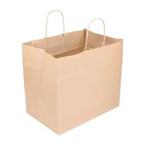 BOLSAS SOS CATERING CON ASAS 90 G/M2 32+21x28,5 CM NATURAL KRAFT