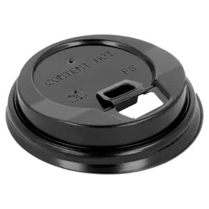 TAPAS ALTAS PARA VASOS 120 ML Ø 6,2 CM NEGRO PS