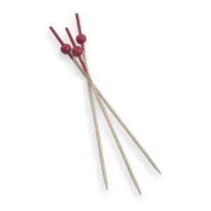 PICKS "BOLA ROJA" BAMBOO 9 CM NATURAL BAMBÚ