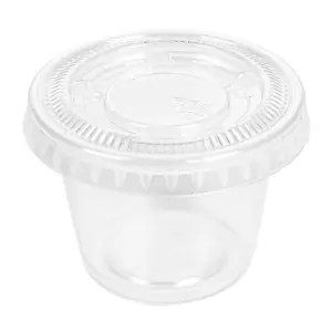 50 TARRINAS PEQUEÑAS + 50 TAPAS 30 ML Ø4,5x3,3 CM TRANSPARENTE PP
