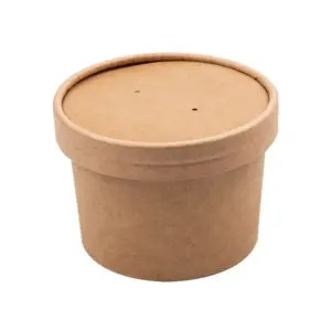 TARRINAS +TAPAS 240 ML - 8 oz 300 + 18 PE G/M2 Ø9/7,5x6 CM NATURAL KRAFT
