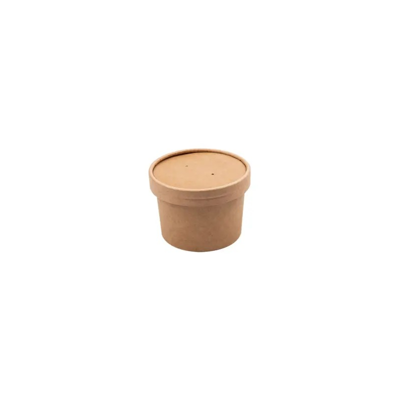TARRINAS +TAPAS 240 ML - 8 oz 300 + 18 PE G/M2 Ø9/7,5x6 CM NATURAL KRAFT