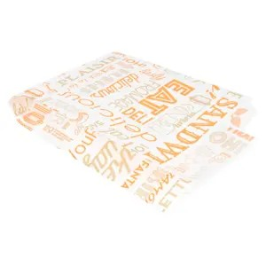 BOLSAS HAMBURGUESAS 'ORANGE PAROLE' 35 G/M2 12+7x18 CM NARANJA PERG. ANTIGRASAS