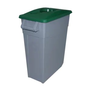 CONTENEDOR ZEUS 65L.+TAPA VERDE ABIERTA