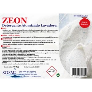 Detergente atomizado lavadora