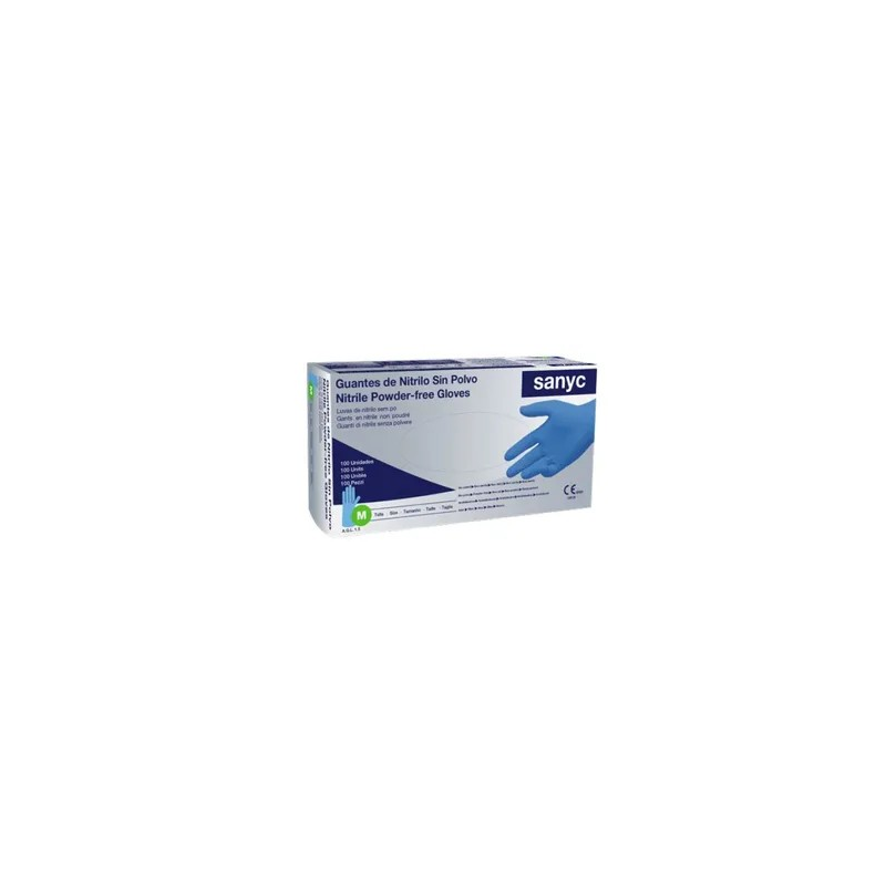 GUANTE NITRILO AZUL SANYC 5,5 GR T-L 100U