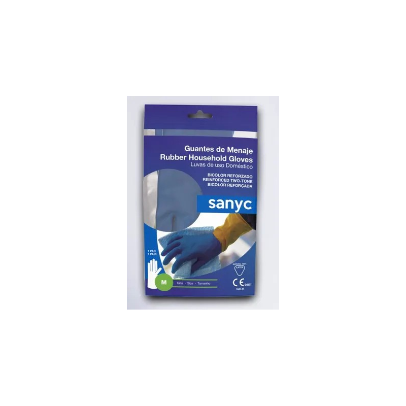 GUANTE LATEX BICOLOR REFORZADO SANYC T/S