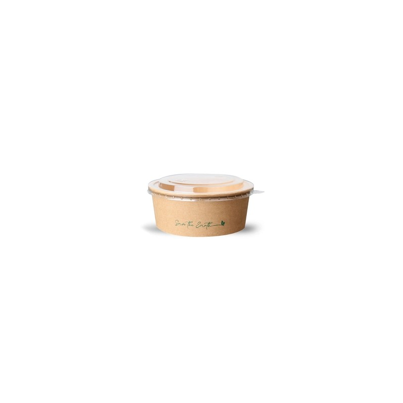 Ensaladera de Cartón 1000 ml con Tapa rPET